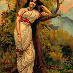 Ahalya leaning on a tree