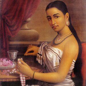 lady making a garland