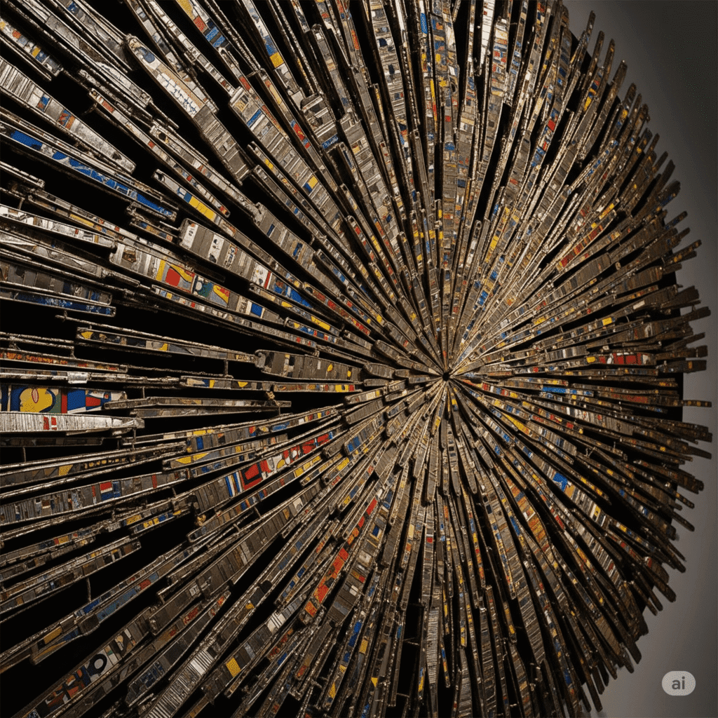 5 Contemporary Artists You Should Know About 1 Close-up of an El Anatsui wall sculpture showing texture and metallic detail
