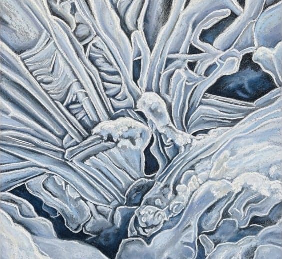 5 Contemporary Artists You Should Know About 5 Detail of an ice formation drawing with soft pastel texture