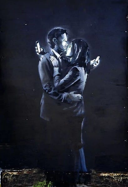 The Works of Banksy: A Revolutionary Force in Street Art 2 Mobile Lovers
