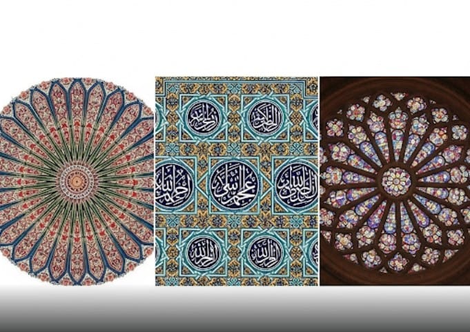 Art and Religion: Exploring Sacred Art Across Cultures 4 Mandala, Islamic tile, and Gothic rose window patterns