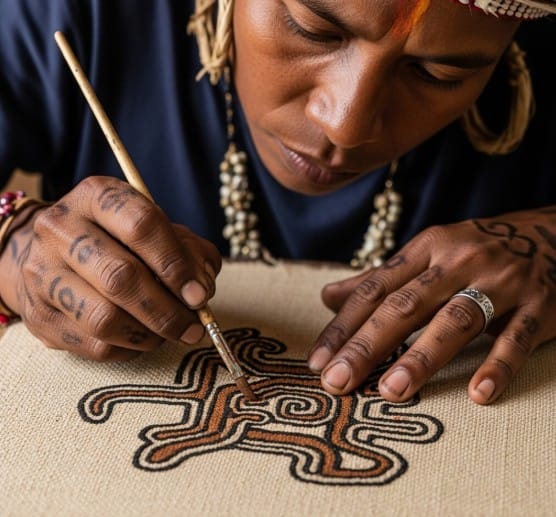 How Cultural Heritage is Preserved Through Art 1 Traditional artist preserving cultural heritage through hand-painted art