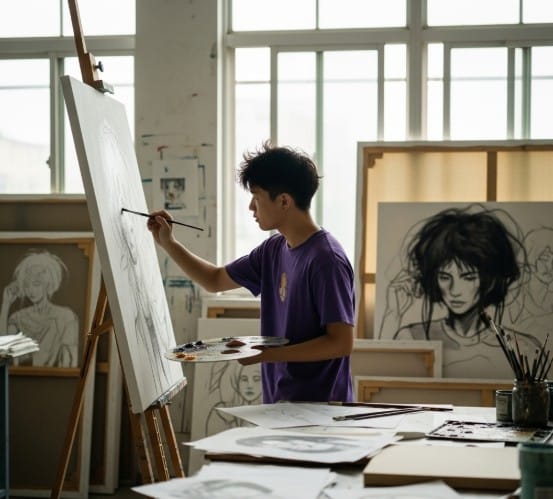 How to Start Your Own Art Collection 2 Emerging artist creating a painting for a personal art collection