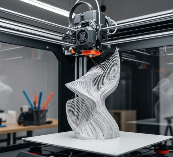 How 3D Printing is Revolutionizing the Art Industry 1 3D printer producing a detailed contemporary art sculpture