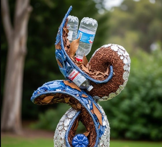 Top Global Art Movements to Watch 3 A marine-themed sculpture made from ocean plastic to raise awareness about pollution.