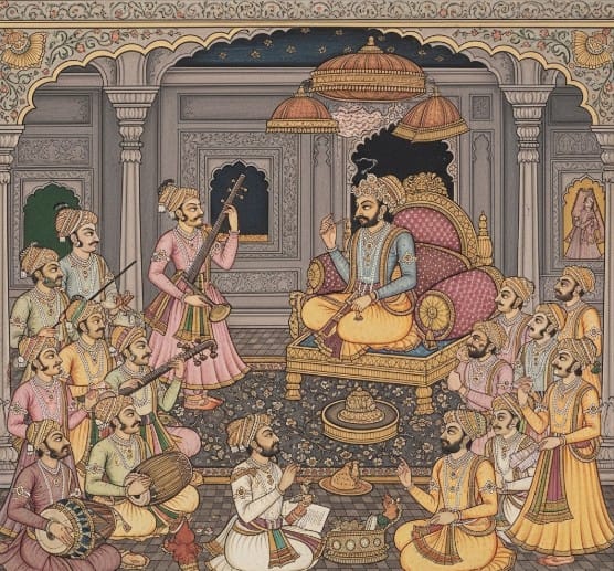 An Introduction to Indian Classical Paintings 5 Deccan-style painting featuring a royal court scene with music and poetry.