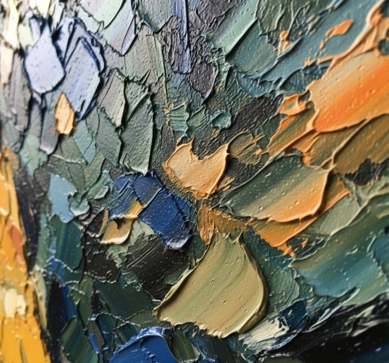 Exploring the Art of Oil Painting: Techniques and Tips 6 Thick oil painting layers showing impasto and drying stages