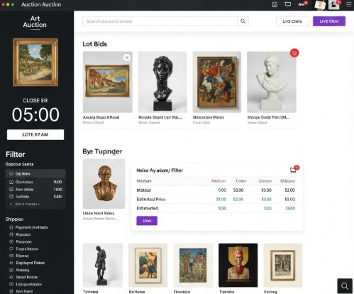 Understanding Art Auctions and How They Work 3 Live online art auction interface with bids updating in real-time