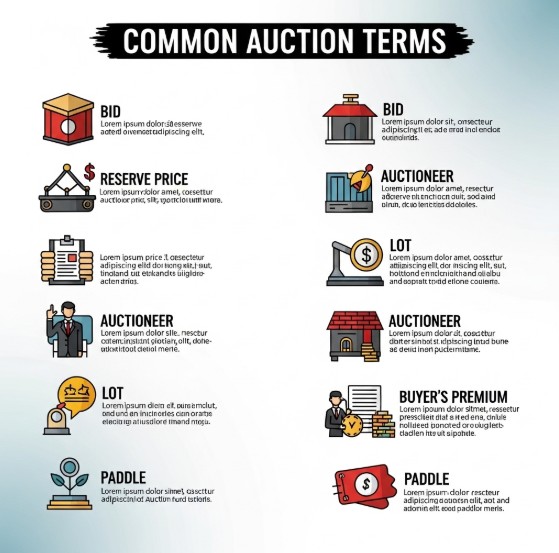 Understanding Art Auctions and How They Work 5 Visual glossary explaining art auction terminology