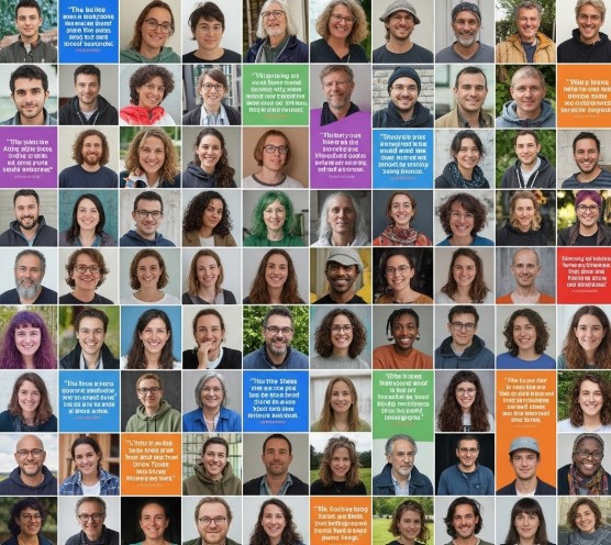 How Sustainable Art Is Changing the Future of Collecting: Eco-Conscious Artists and Buyers in 2025 8 "Photo mosaic of interview headshots with pull-quotes on sustainable art and environmental impact."