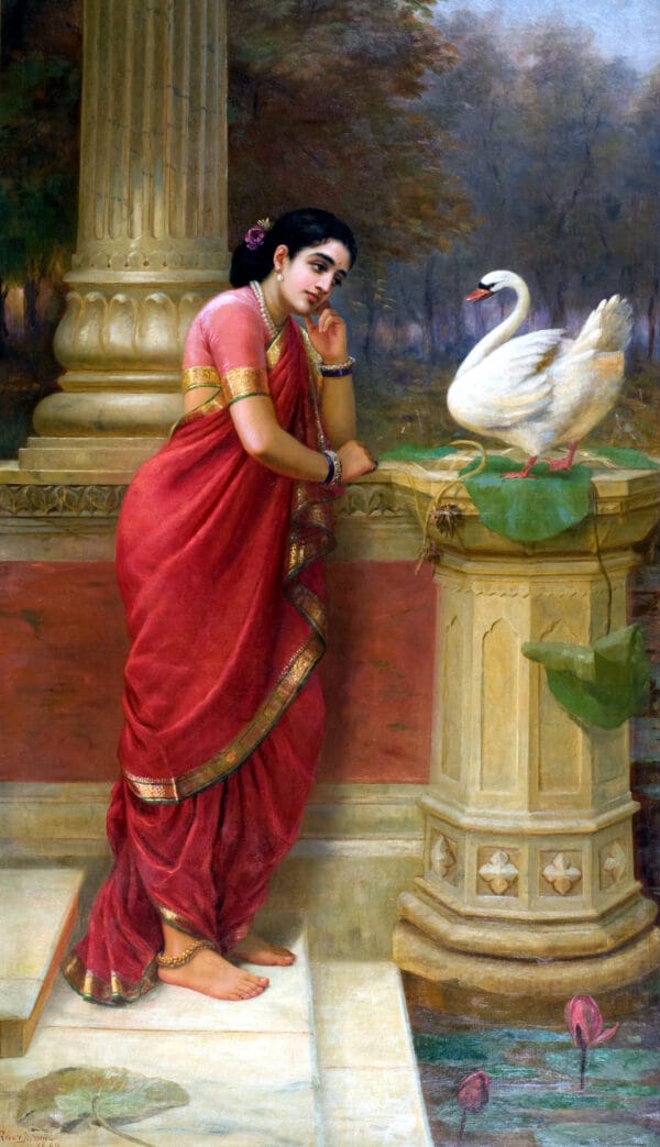 Damayanti and the Swan by Raja Ravi Varma