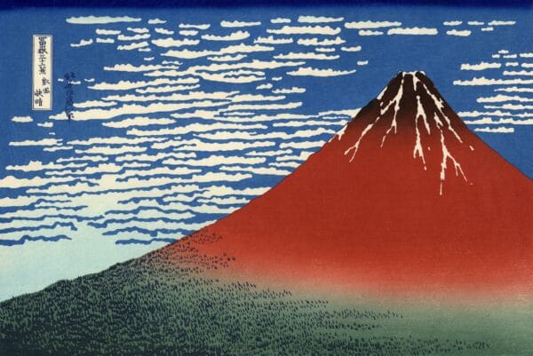 Red Fuji by Katsushika Hokusai