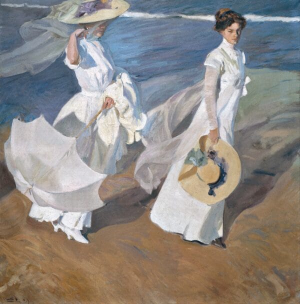 Walk on the Beach by Joaquín Sorolla
