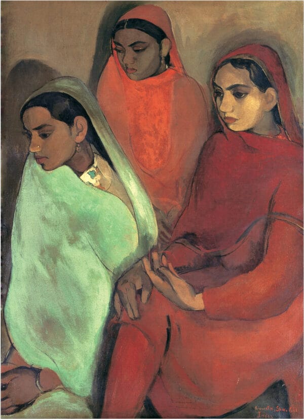 Three girls by Amrita Sher-Gil