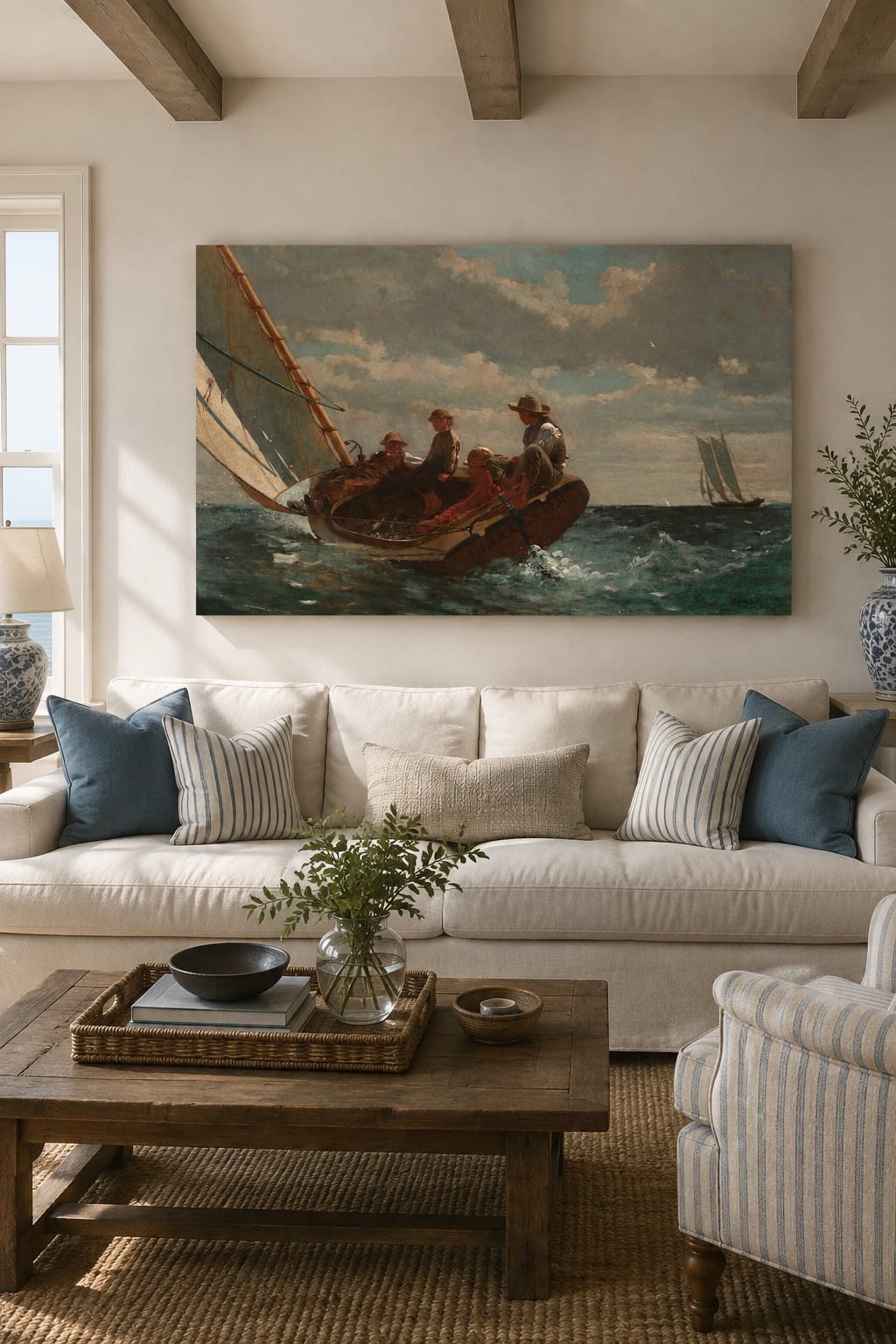 Breezing Up canvas print displayed on a wall Breezing Up canvas print displayed on a wall