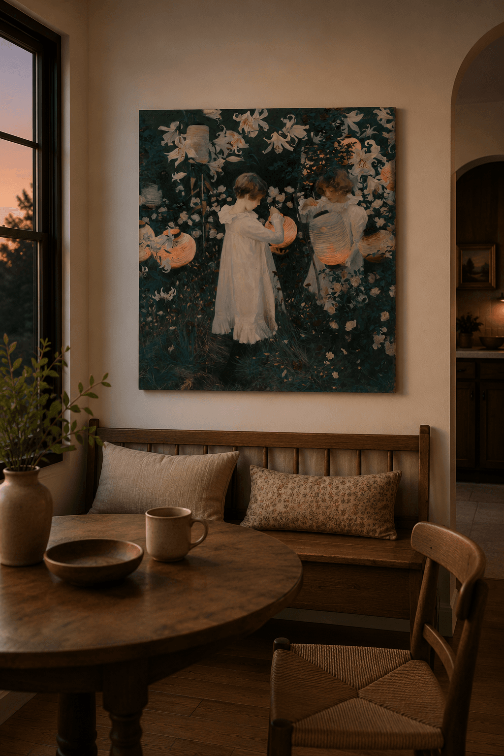 Carnation, Lily, Lily, Rose canvas print displayed on a wall Carnation, Lily, Lily, Rose canvas print displayed on a wall