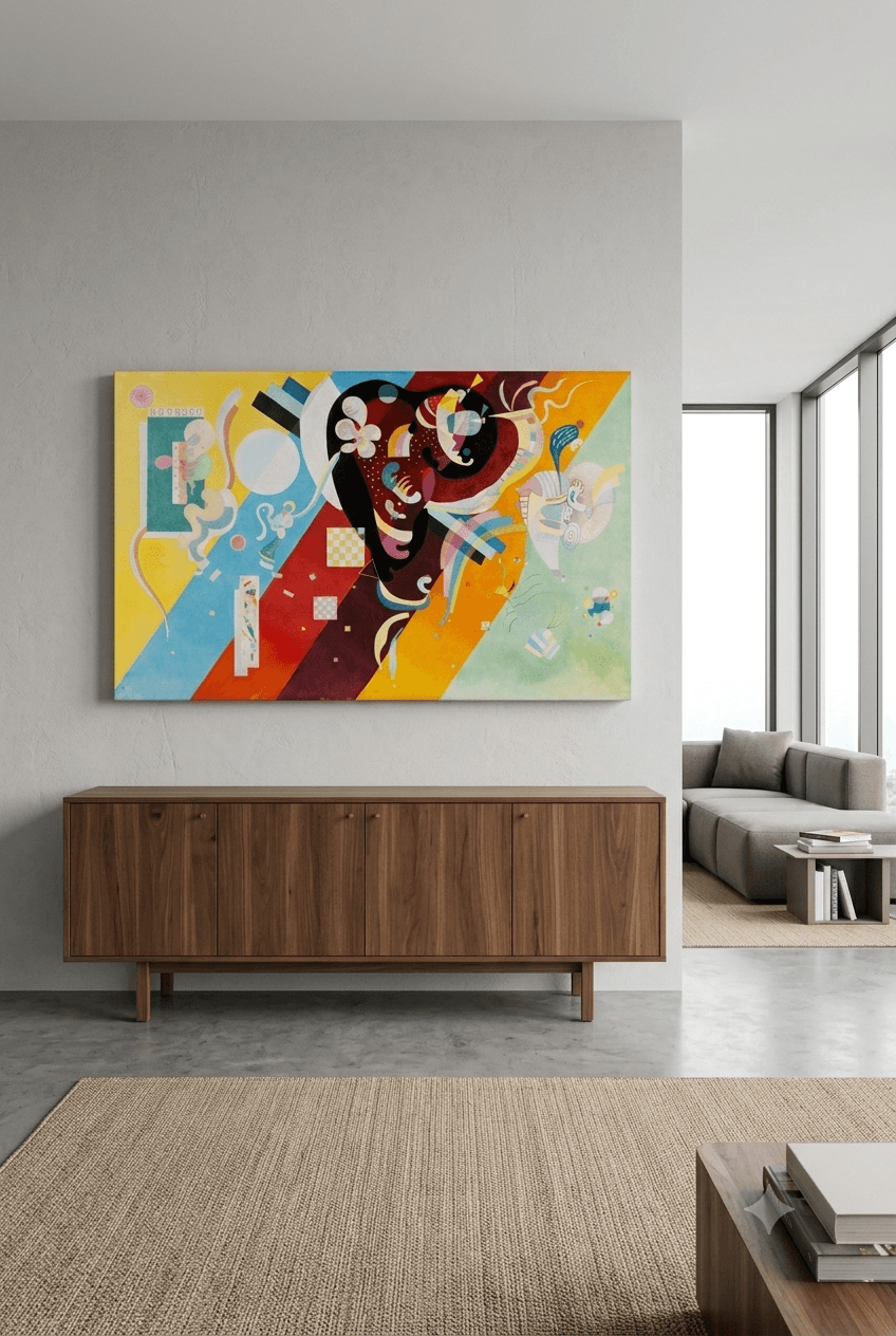 Composition IX canvas print displayed on a wall Composition IX canvas print displayed on a wall