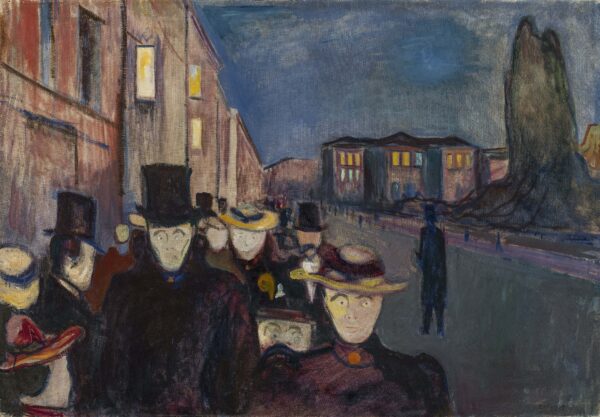 Evening on Karl Johan Street by Edvard Munch
