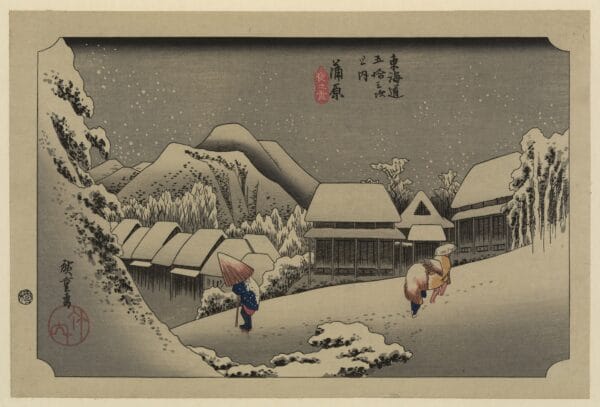 Kanbara: Night Snow by Utagawa Hiroshige