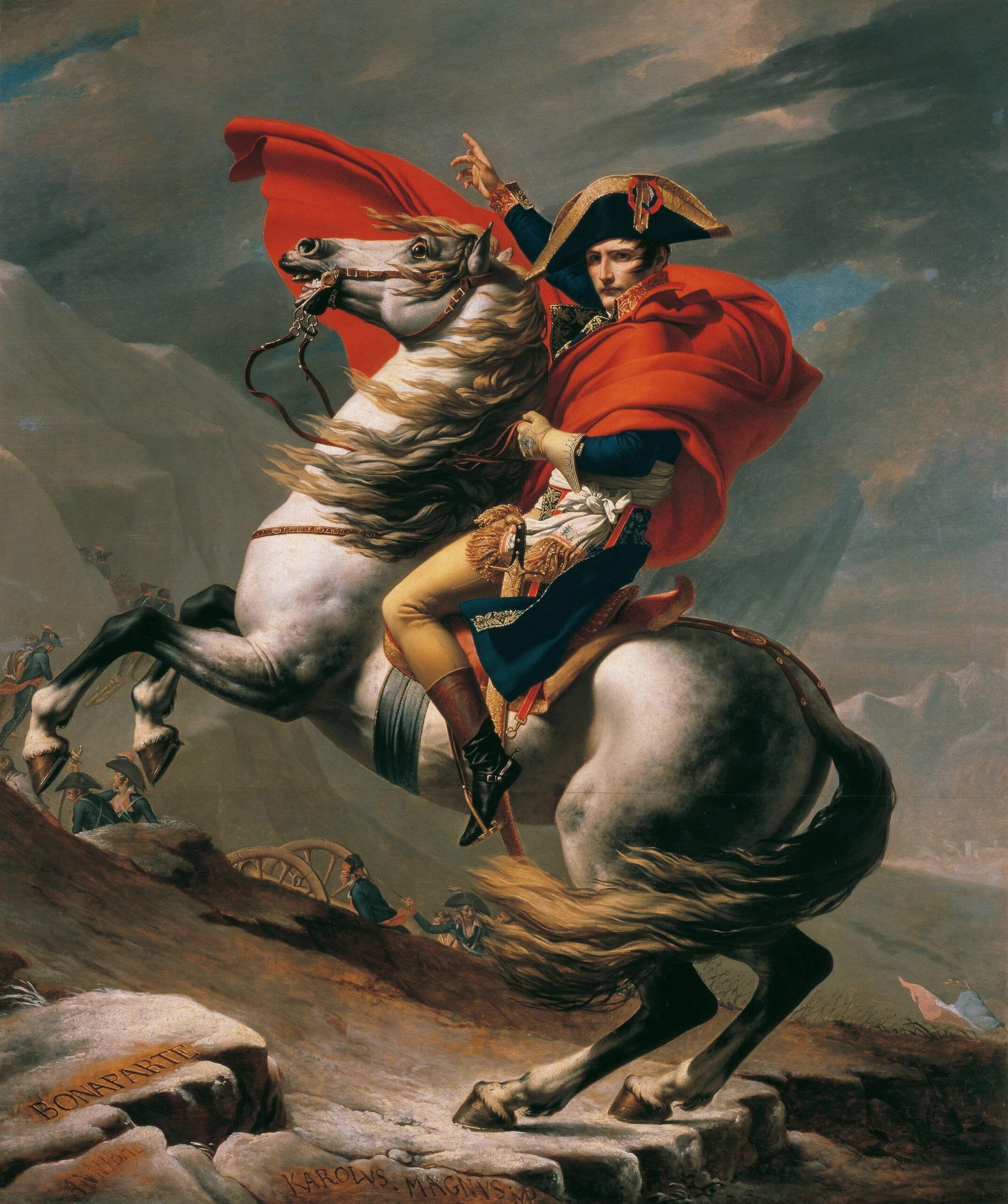 Napoleon Crossing the Alps by Jacques-Louis David Napoleon Crossing the Alps by Jacques-Louis David