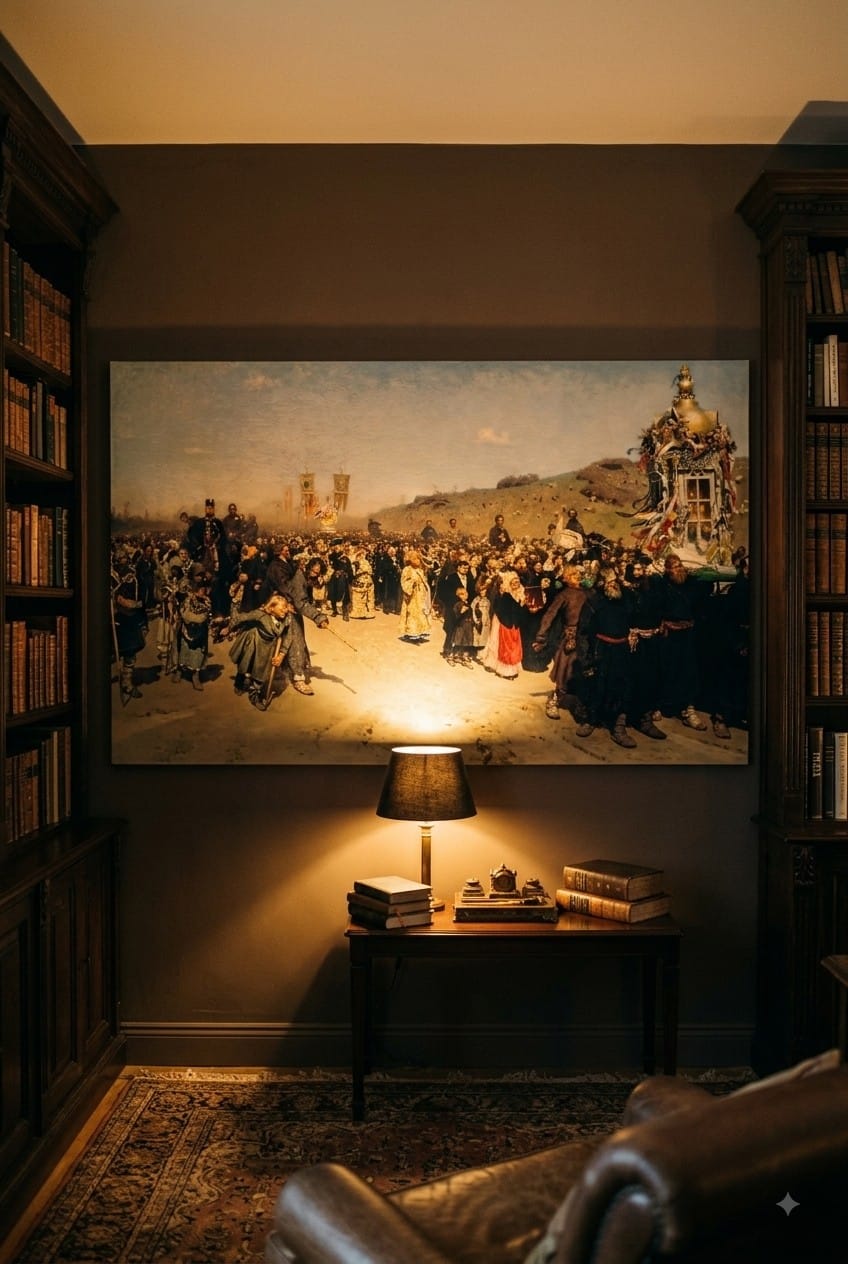 Religious Procession in Kursk Province canvas print displayed on a wall Religious Procession in Kursk Province canvas print displayed on a wall