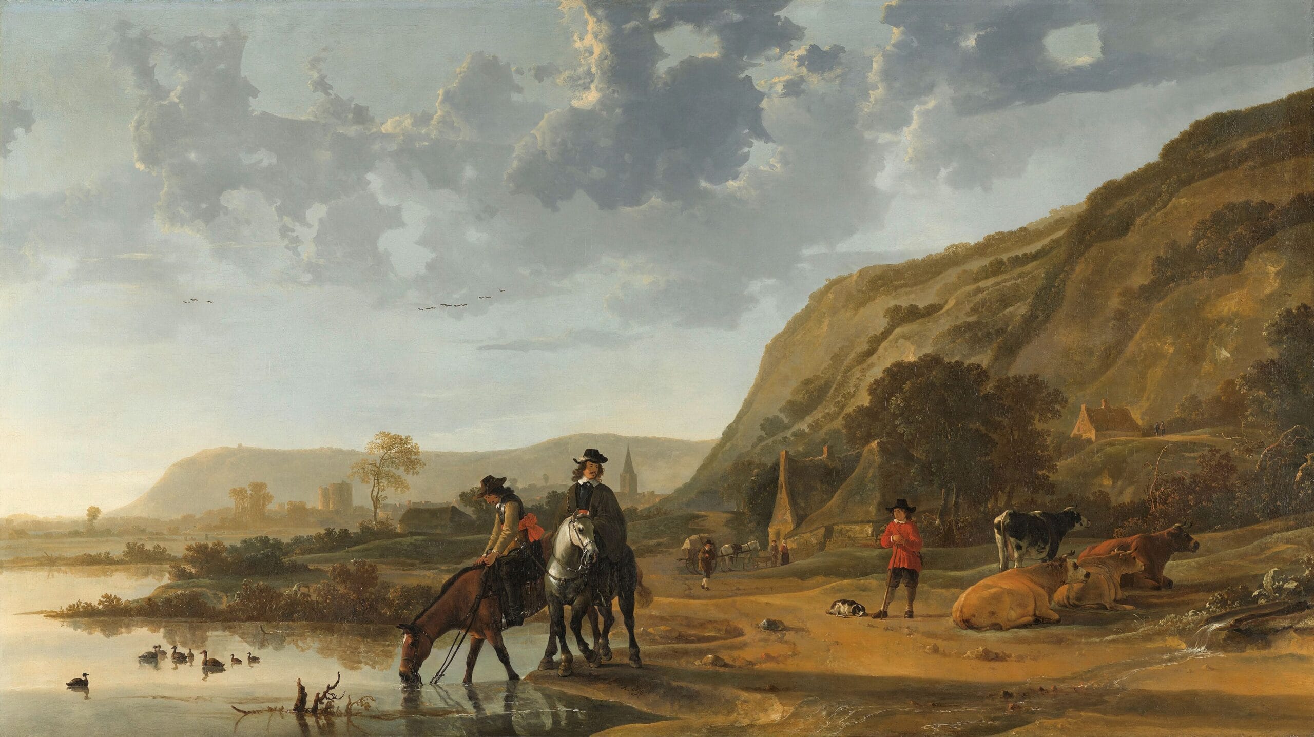 River Landscape with Riders by Aelbert Cuyp River Landscape with Riders by Aelbert Cuyp
