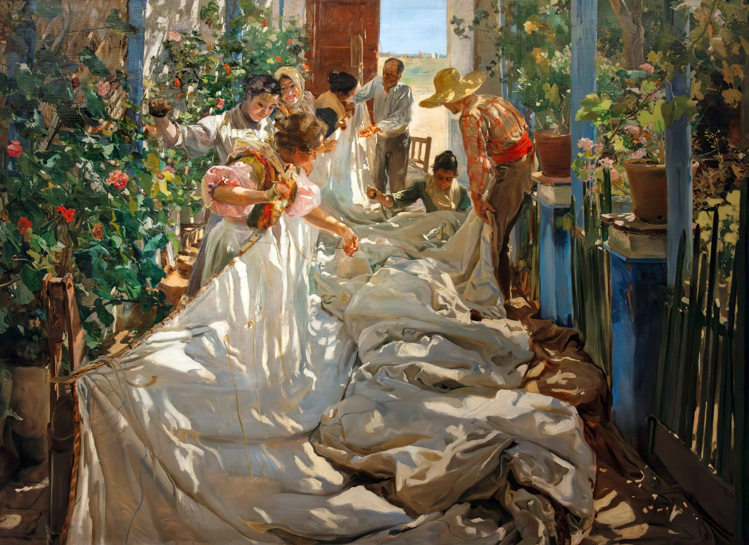 Sewing the Sail by Joaquin Sorolla Sewing the Sail by Joaquin Sorolla