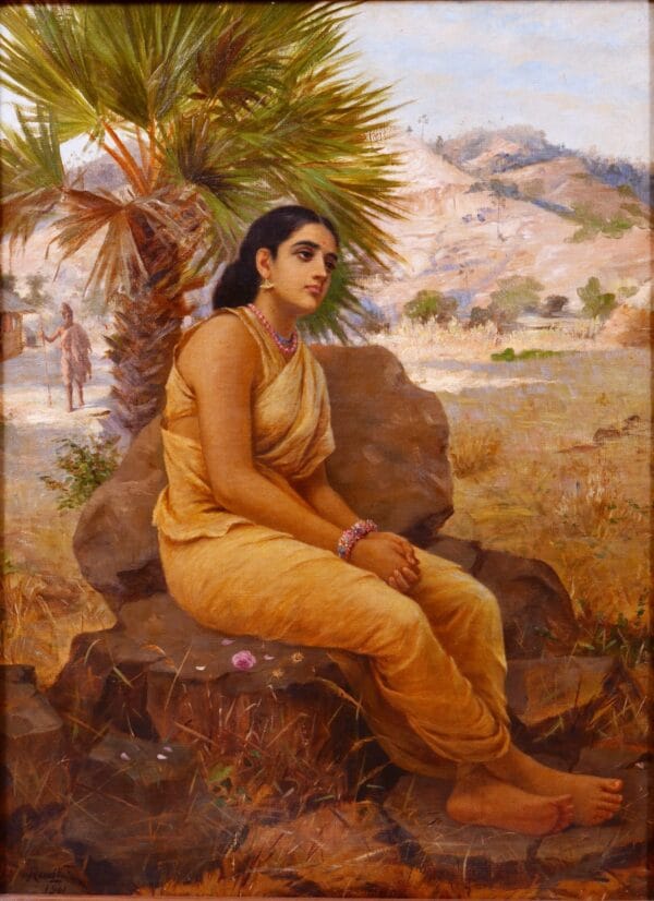 Shakuntala Lost in Thought by Raja Ravi Varma