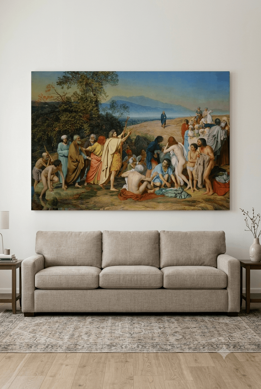 The Appearance of Christ Before the People canvas print displayed on a wall The Appearance of Christ Before the People canvas print displayed on a wall