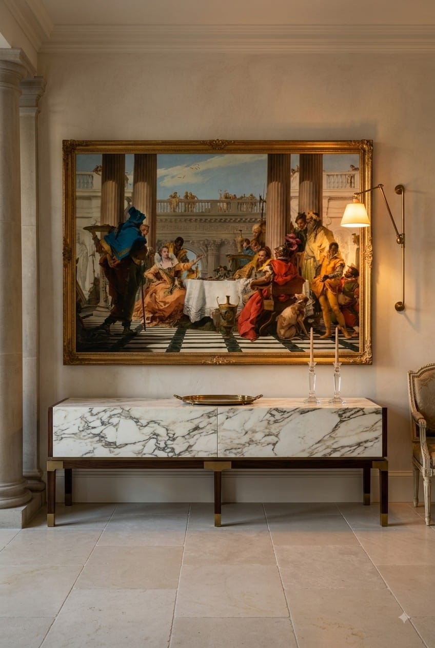 The Banquet of Cleopatra canvas print displayed on a wall The Banquet of Cleopatra canvas print displayed on a wall