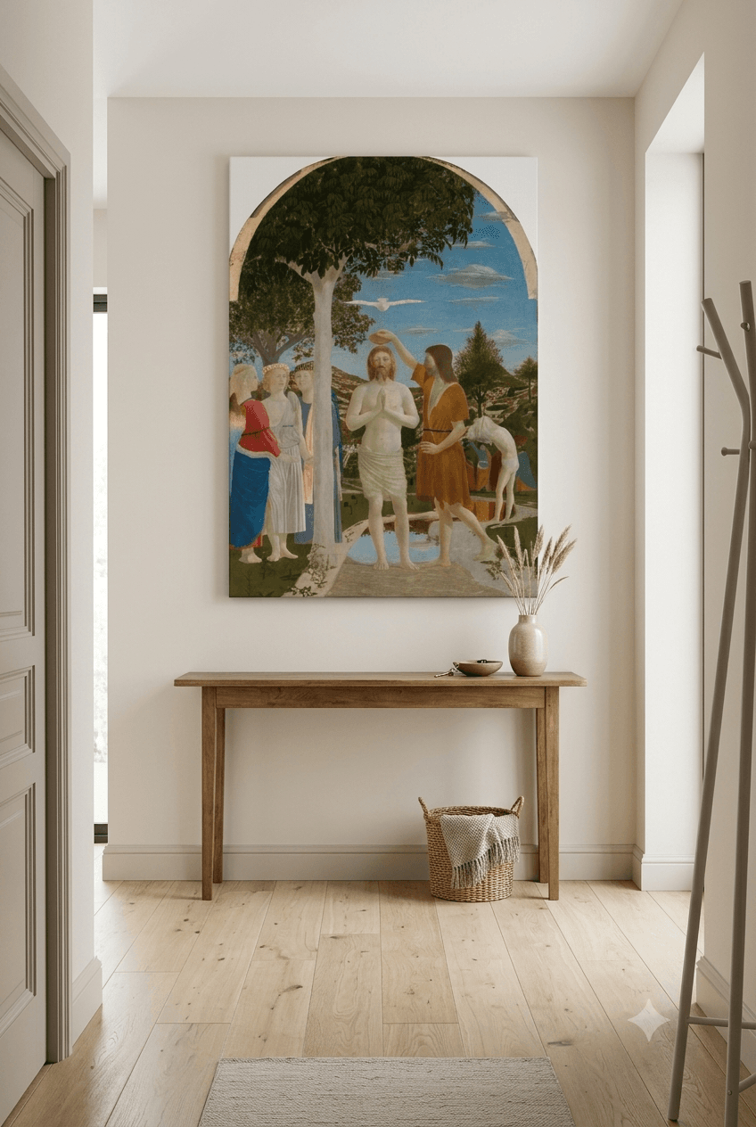 The Baptism of Christ canvas print displayed on a wall The Baptism of Christ canvas print displayed on a wall