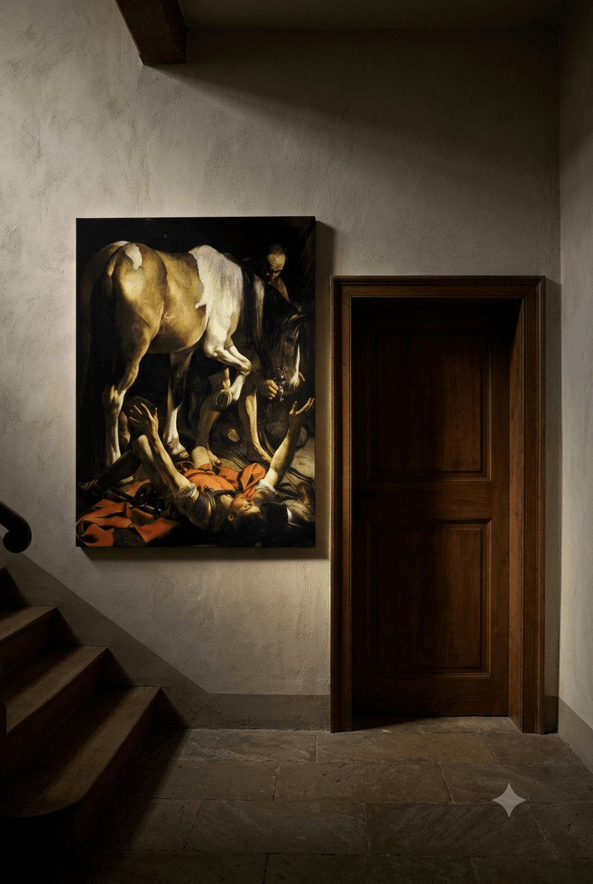 The Conversion of Saint Paul canvas print displayed on a wall The Conversion of Saint Paul canvas print displayed on a wall