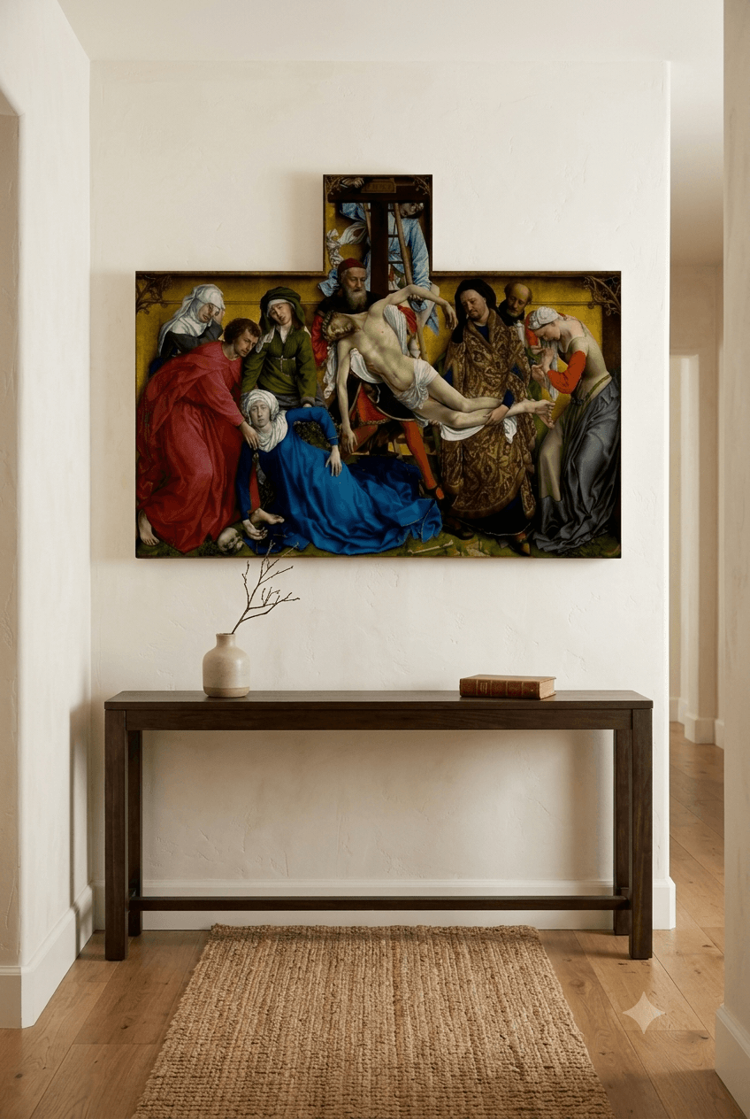 The Descent from the Cross canvas print displayed on a wall The Descent from the Cross canvas print displayed on a wall