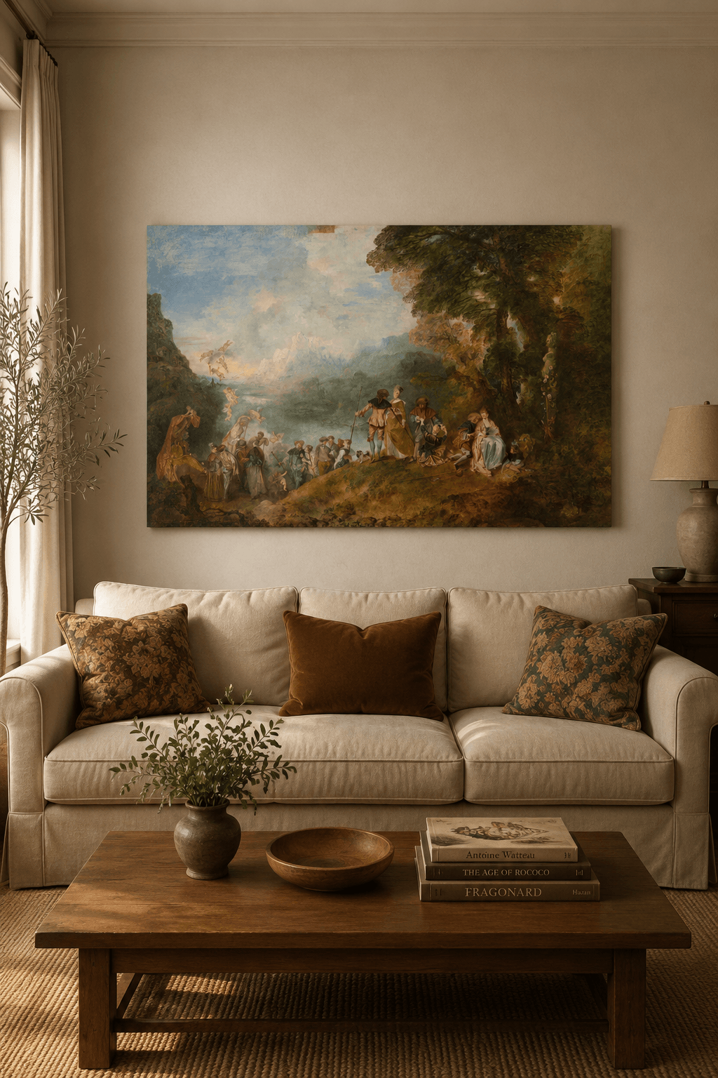 The Embarkation for Cythera canvas print displayed on a wall The Embarkation for Cythera canvas print displayed on a wall