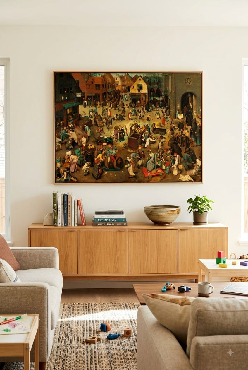 The Fight Between Carnival and Lent canvas print displayed on a wall The Fight Between Carnival and Lent canvas print displayed on a wall