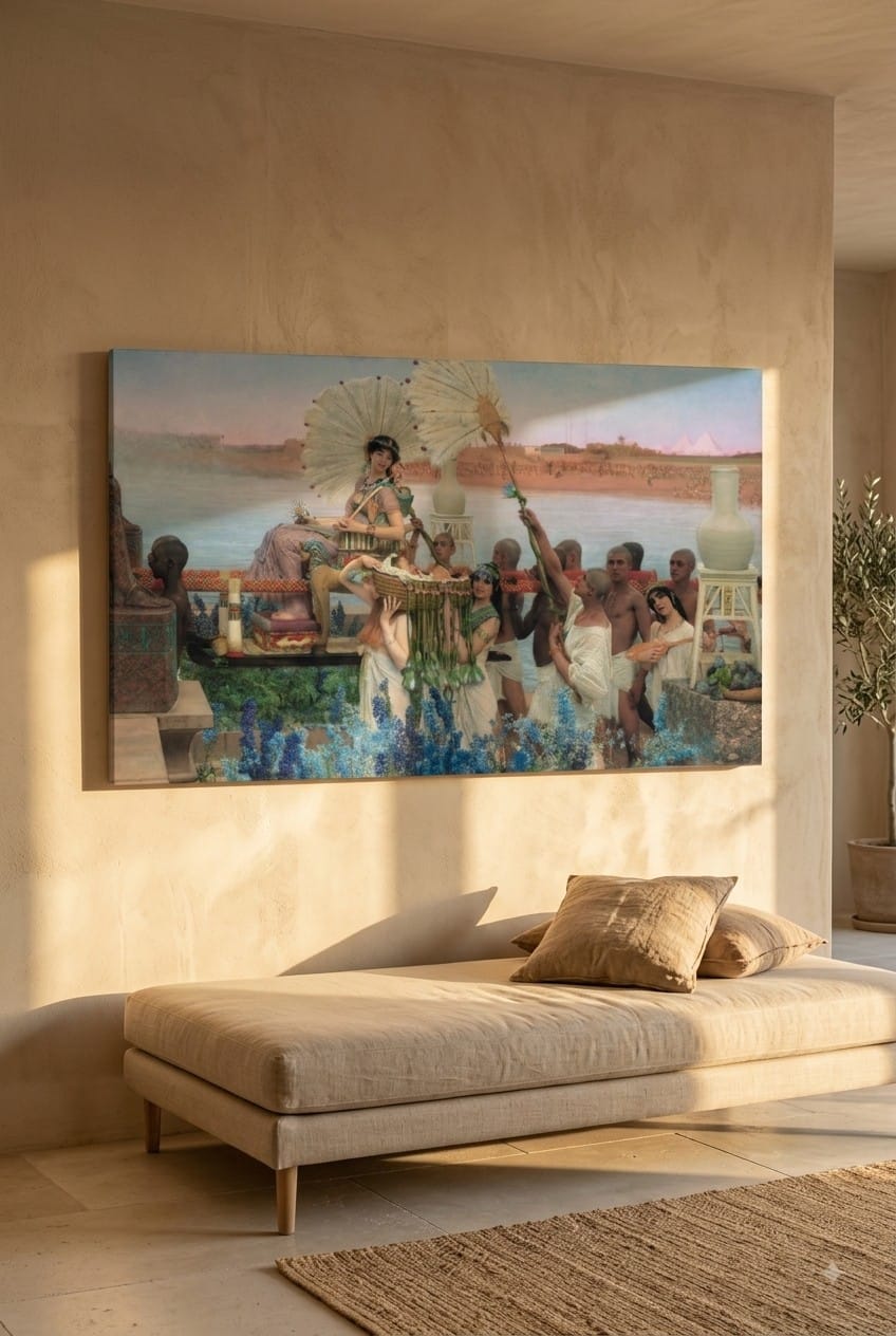 The Finding of Moses canvas print displayed on a wall The Finding of Moses canvas print displayed on a wall