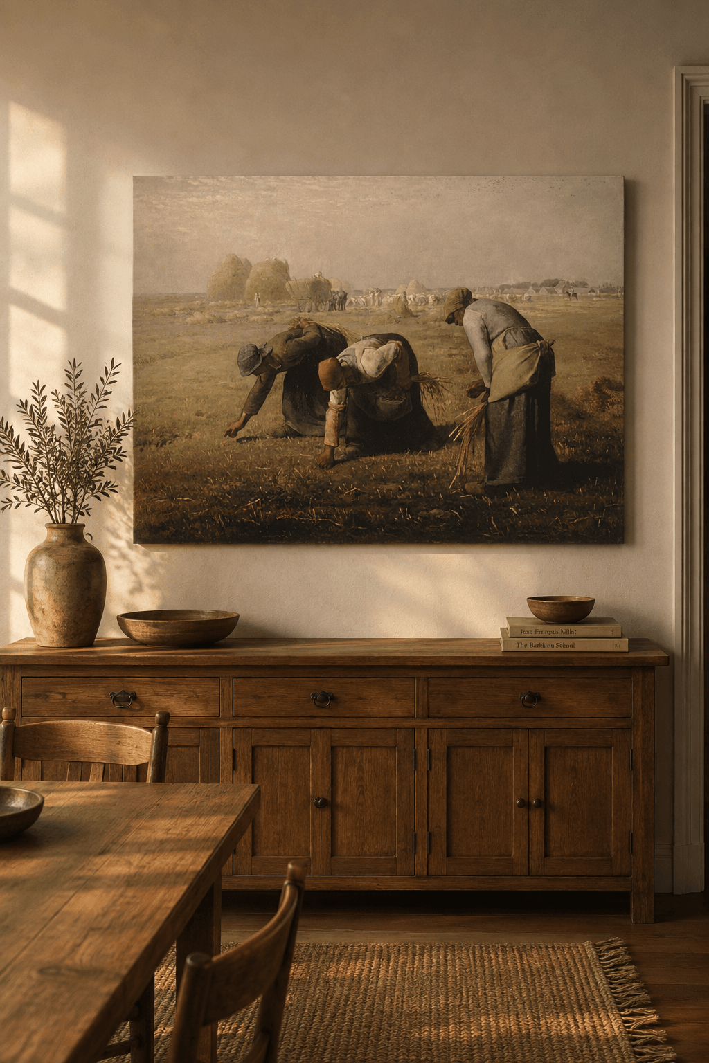 The Gleaners canvas print displayed on a wall The Gleaners canvas print displayed on a wall