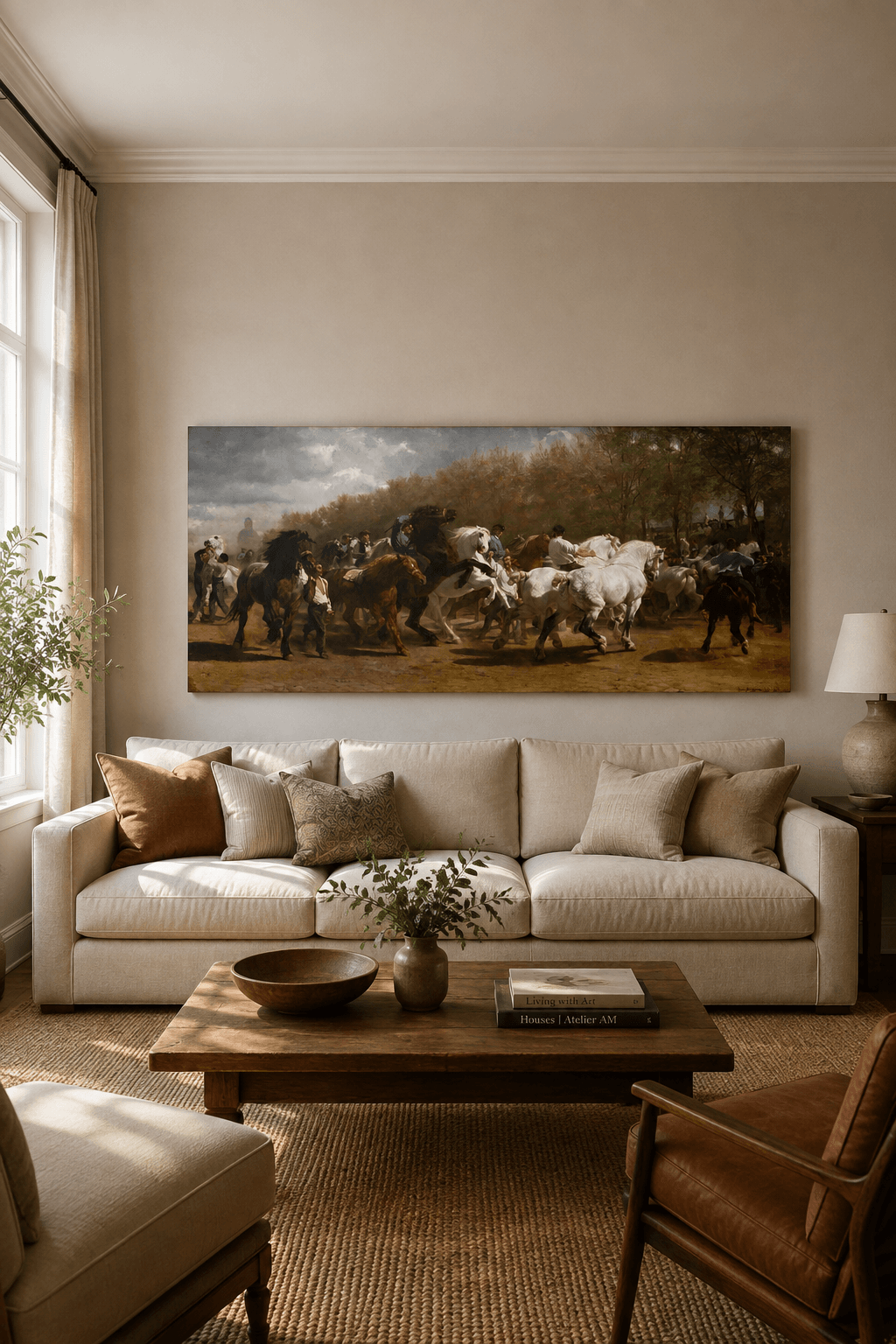 The Horse Fair canvas print displayed on a wall The Horse Fair canvas print displayed on a wall