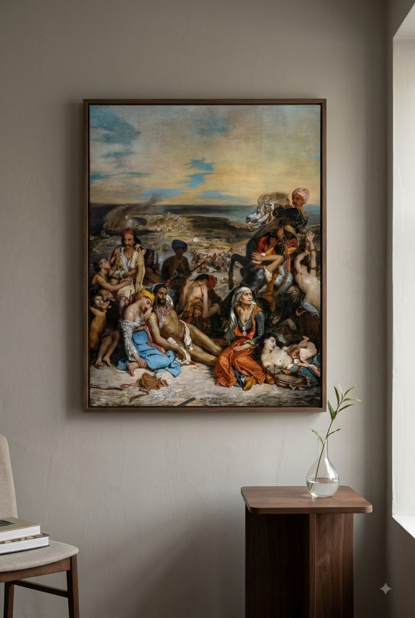 The Massacre at Chios canvas print displayed on a wall The Massacre at Chios canvas print displayed on a wall