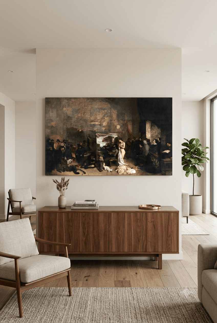 The Painter's Studio canvas print displayed on a wall The Painter's Studio canvas print displayed on a wall