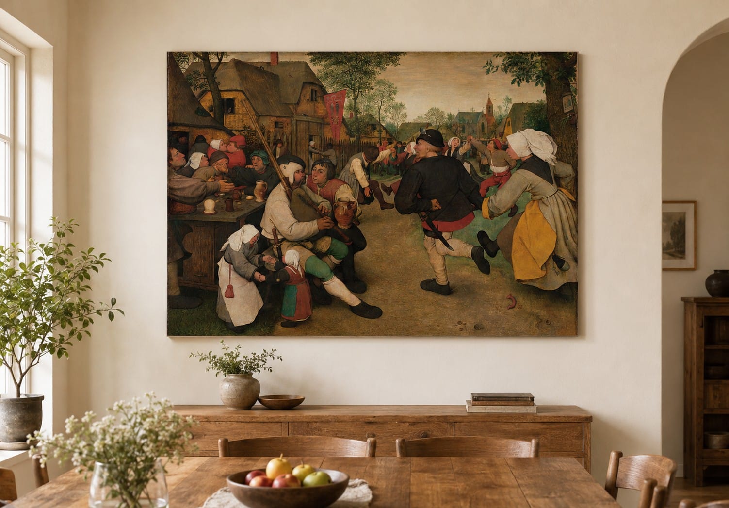 The Peasant Dance canvas print displayed on a wall The Peasant Dance canvas print displayed on a wall