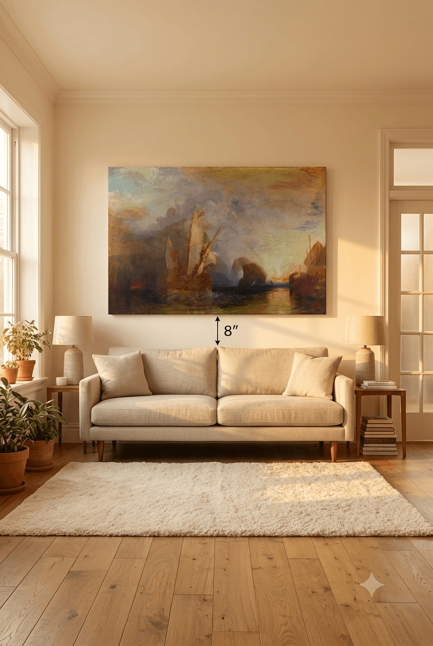 Ulysses deriding Polyphemus canvas print displayed on a wall Ulysses deriding Polyphemus canvas print displayed on a wall