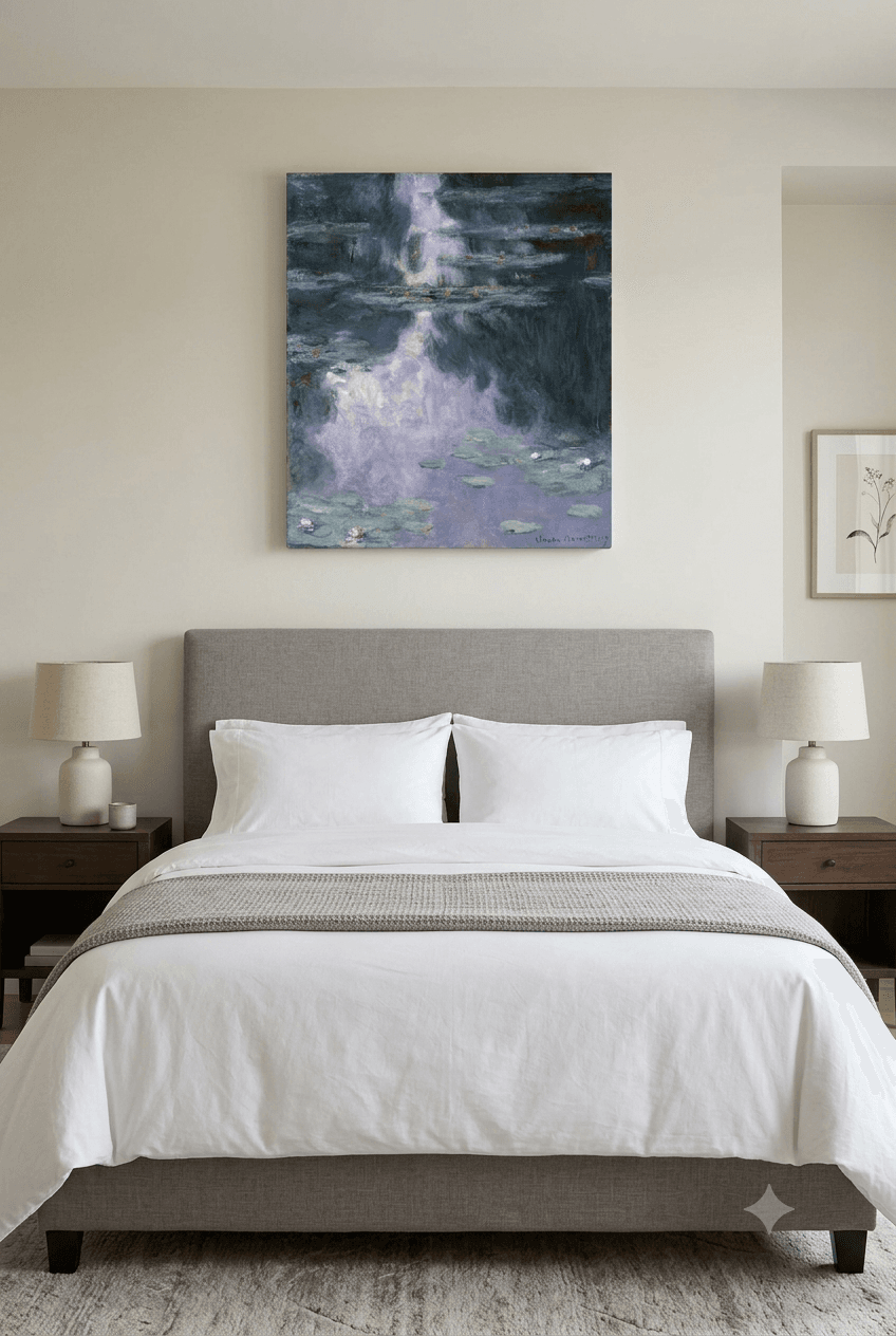 Water Lilies canvas print displayed on a wall Water Lilies canvas print displayed on a wall