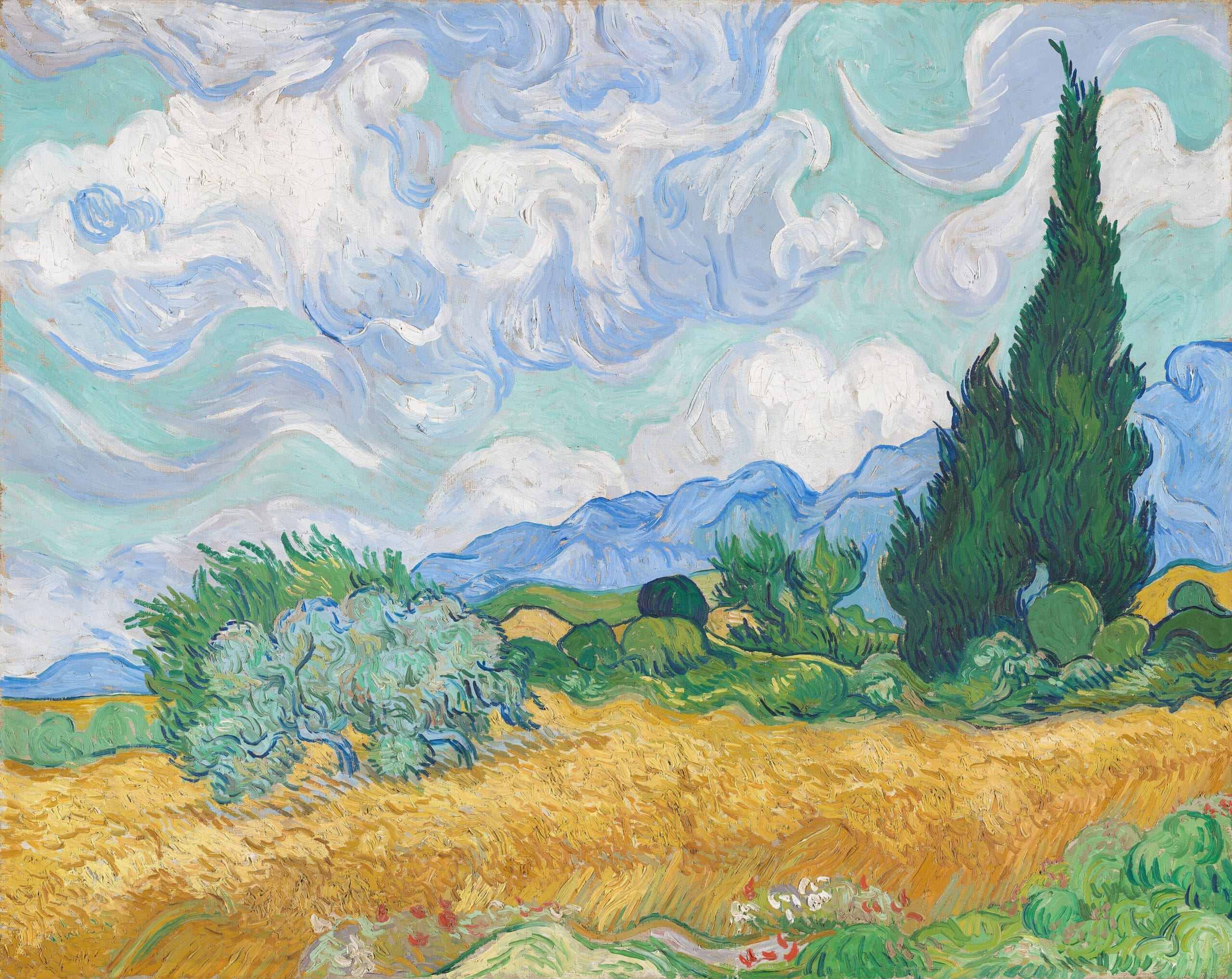 Wheat Field with Cypresses by Vincent van Gogh Wheat Field with Cypresses by Vincent van Gogh