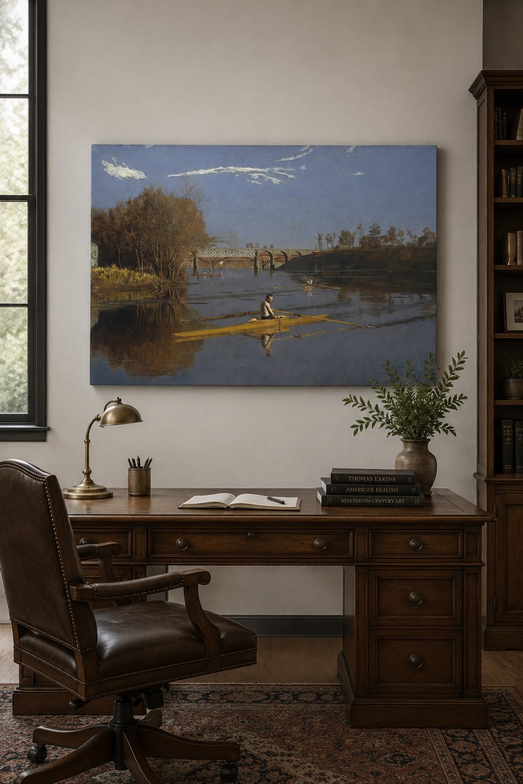 Max Schmitt in a Single Scull canvas print displayed on a wall Max Schmitt in a Single Scull canvas print displayed on a wall