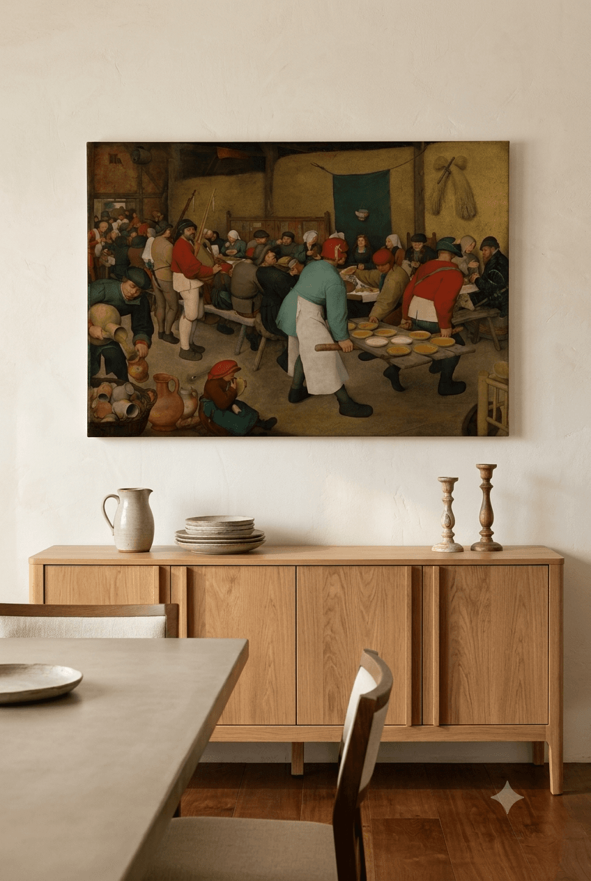 The Peasant Wedding canvas print displayed on a wall The Peasant Wedding canvas print displayed on a wall