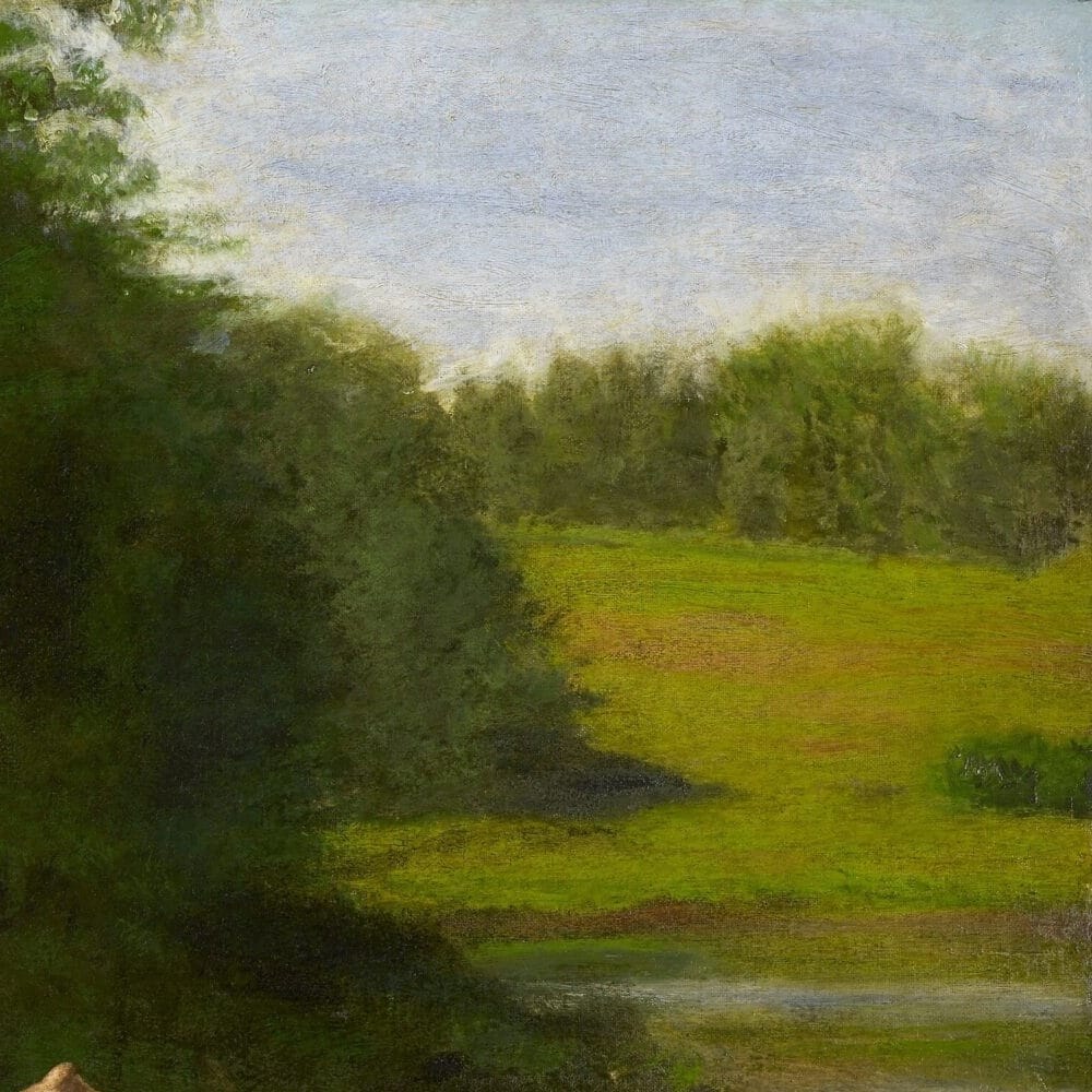 Detail of Swimming by Thomas Eakins showing the brushwork and surface texture of the painting Detail of Swimming by Thomas Eakins showing the brushwork and surface texture of the painting