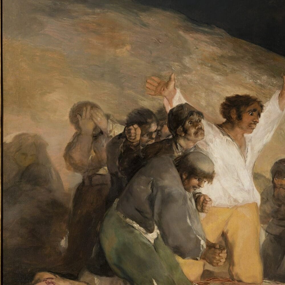 Detail of The Third of May 1808 by Francisco de Goya showing the brushwork and surface texture of the painting Detail of The Third of May 1808 by Francisco de Goya showing the brushwork and surface texture of the painting