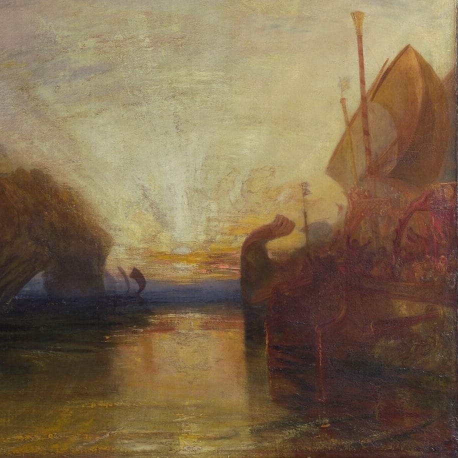 Detail of Ulysses deriding Polyphemus by J.M.W. Turner showing the brushwork and surface texture of the painting Detail of Ulysses deriding Polyphemus by J.M.W. Turner showing the brushwork and surface texture of the painting